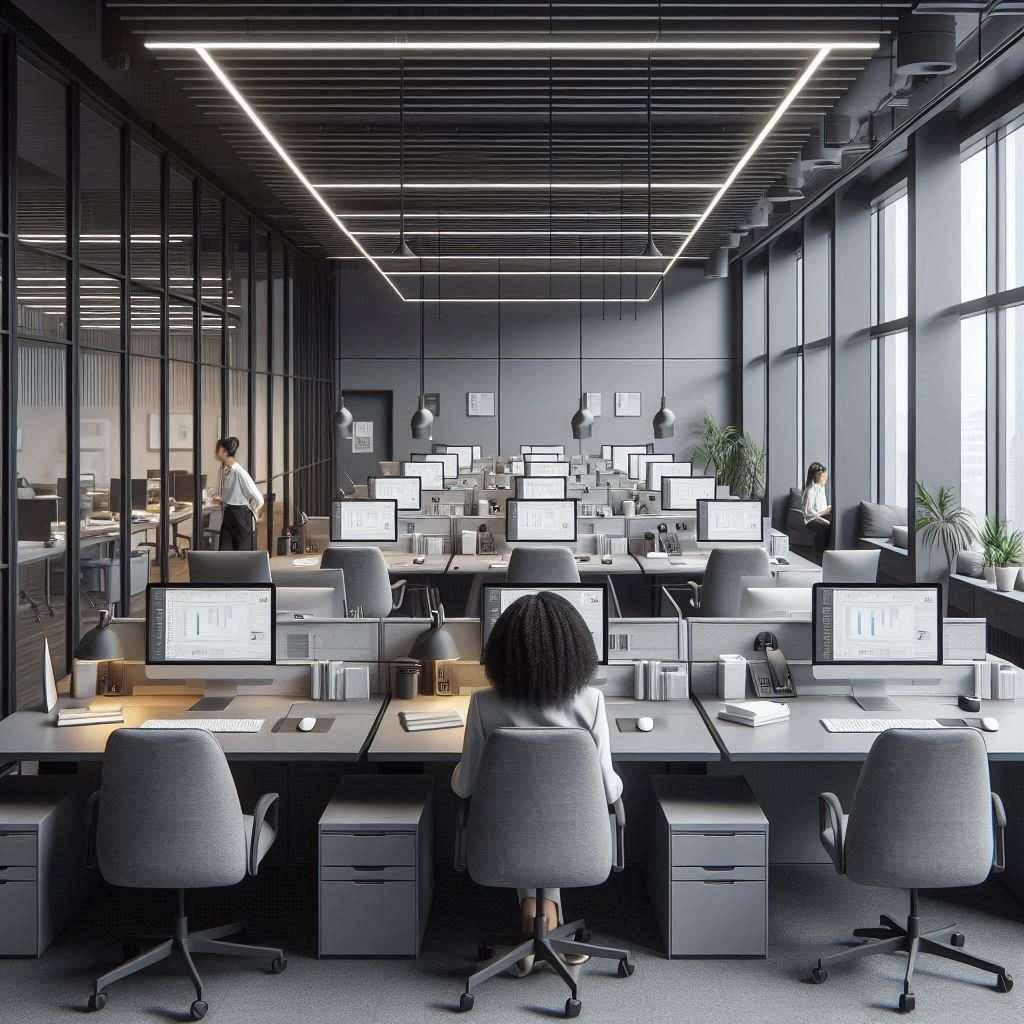 客户接待组负责的写字楼办公办公家具布局面对空间分区重新划分该怎样划分责任